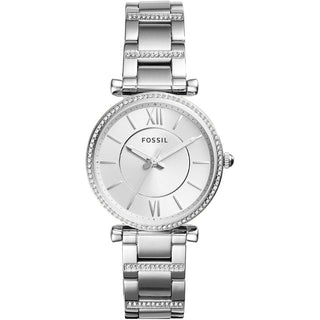 Front view of Fossil Carlie ES4341 Womens Watch on white background