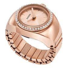 Front view of Fossil Watch Ring Orologio Ad Anello ES5320 Womens Watch on white background