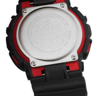 Angle shot of Casio G-Shock GA-100-1A4ER Black Resin Mens Watch on white background