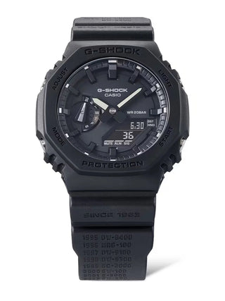 Angle shot of Casio Oak Remaster Black Serie 40Th Anniversary By Eric Haze GA-2140RE-1AER Mens Watch on white background