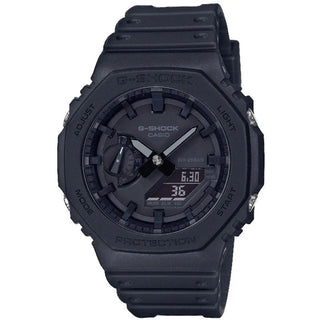 Front view of Casio G-Shock GA-B2100-1A1ER Black Resin Mens Watch on white background