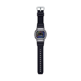 Angle shot of Casio The Origin Metal Covered Rainbow Brick Wall Serie GM-5600RW-1ER Mens Watch on white background