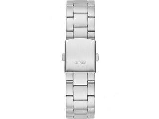 Angle shot of Guess GW0327G1 Blue Dial Grey Stainless Steel Mens Watch on white background