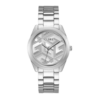 Front view of Guess Cubed GW0606L1 Steel Stainless Steel Womens Watch on white background