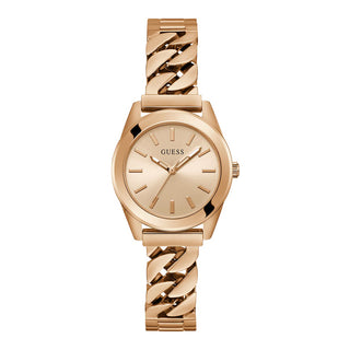 Front view of Guess Serena GW0653L2 Rose Gold Stainless Steel Womens Watch on white background