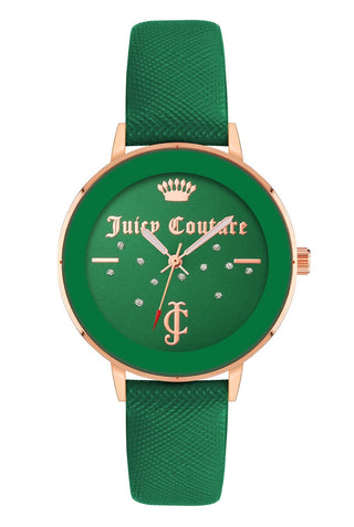 Front view of Juicy Couture JC_1264RGGN Womens Watch on white background