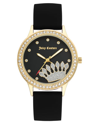 Front view of Juicy Couture JC_1342GPBK Womens Watch on white background