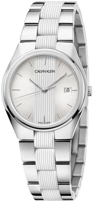 Front view of Calvin Klein Contrast K9E231K6 Womens Watch on white background