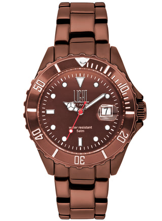 Front view of Light Time Diver Copper Aluminium L152MA Mens Watch on white background