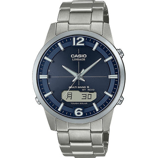 Front view of Casio Ana-Digit Multiband 6 Tough Solar LCW-M170TD-2AER Mens Watch on white background