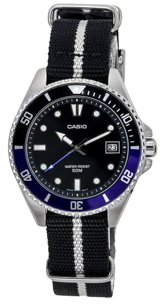 Front view of Casio MDV-10C-1A2 Mens Watch on white background