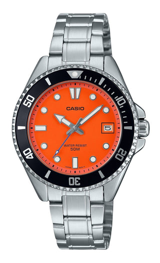 Front view of Casio MDV-10D-4A1V Mens Watch on white background