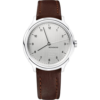 Front view of Mondaine MH1.R3610.LG Mens Watch on white background