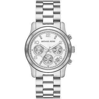 Front view of Michael Kors Runway Chronograph MK7325 Womens Watch on white background