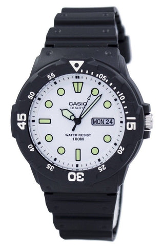 Front view of Casio Diver MRW-200H-7EVDF Mens Watch on white background