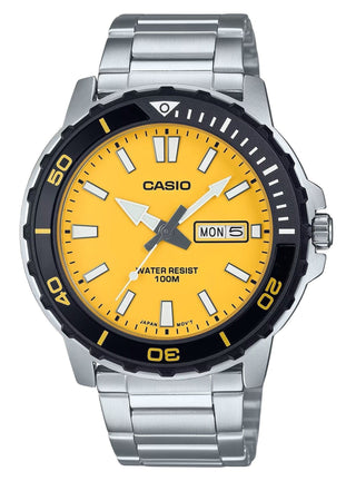 Front view of Casio MTD-125D-9AV Mens Watch on white background