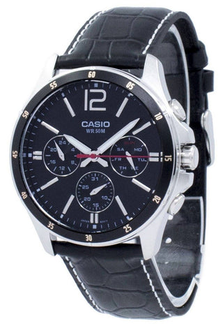 Front view of Casio MTP-1374L-1AV Mens Watch on white background