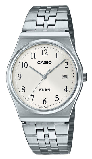 Front view of Casio MTP-B145D-7B Mens Watch on white background