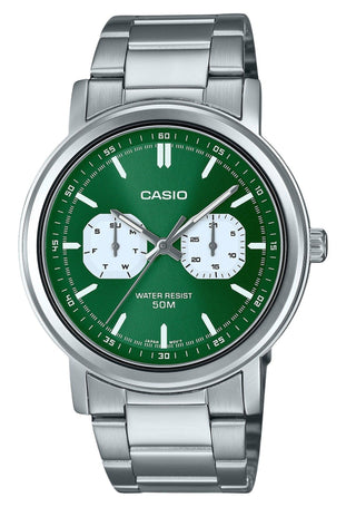 Front view of Casio MTP-E335D-3EV Mens Watch on white background