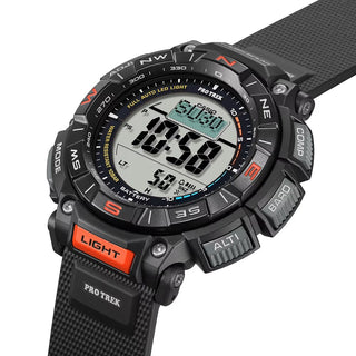 Angle shot of Casio Pro Trek Trekking Pro Solar Powered PRG-340-1ER Mens Watch on white background