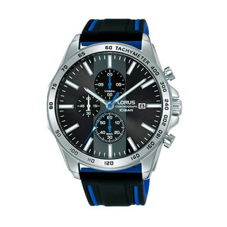 Front view of Lorus Sports Chronograph RM347GX9 Mens Watch on white background