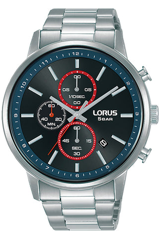 Front view of Lorus Dress Chronograph RM397GX9 Mens Watch on white background