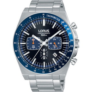 Front view of Lorus Sports Chronograph RT347GX9 Mens Watch on white background