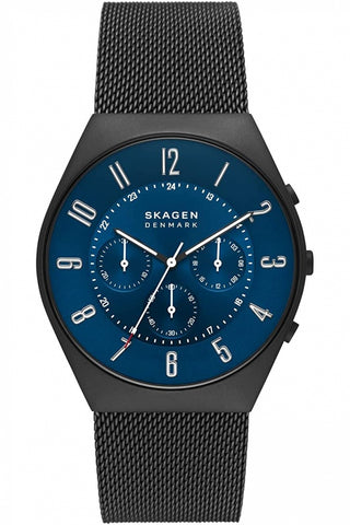 Front view of Skagen Grenen Chronograph SKW6841 Mens Watch on white background