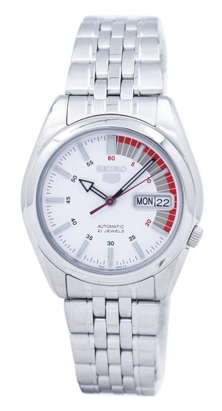 Front view of Seiko SNK369K1 Mens Watch on white background