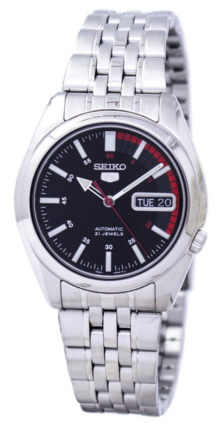 Front view of Seiko SNK375K1 Mens Watch on white background