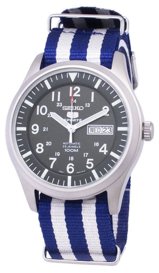 Front view of Seiko SNZG09K1-VAR-NATO2 Mens Watch on white background