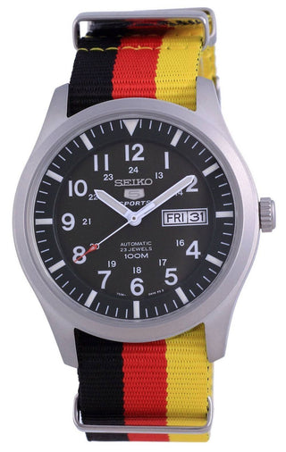 Front view of Seiko SNZG09K1-VAR-NATO26 Mens Watch on white background