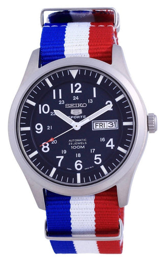 Front view of Seiko SNZG11K1-VAR-NATO25 Mens Watch on white background