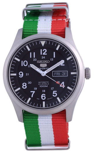 Front view of Seiko SNZG15K1-VAR-NATO23 Mens Watch on white background