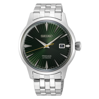 Front view of Seiko Presage SRPE15J1 Mens Watch on white background