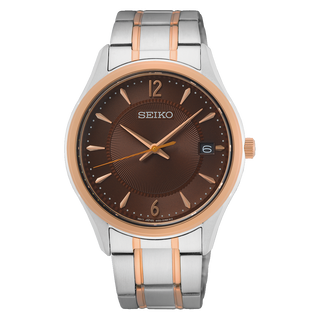 Front view of Seiko Neo Classic SUR470P1 Mens Watch on white background