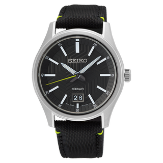 Front view of Seiko SUR517P1 Mens Watch on white background