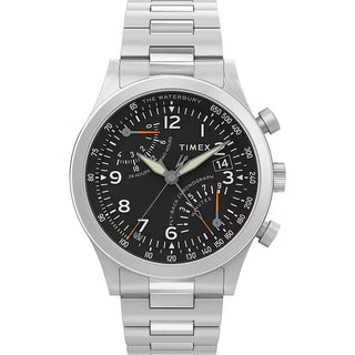 Front view of Timex The Waterbury Chronograph TW2W47800 Mens Watch on white background