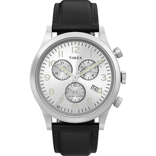 Front view of Timex The Waterbury Chronograph TW2W48100 Mens Watch on white background