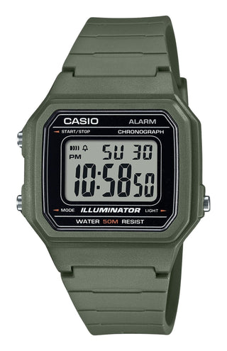 Front view of Casio W-217H-3AV Mens Watch on white background