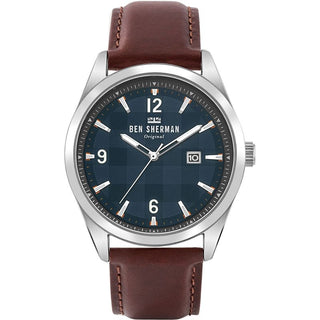 Front view of Ben Sherman Carnaby Check WB040T Mens Watch on white background