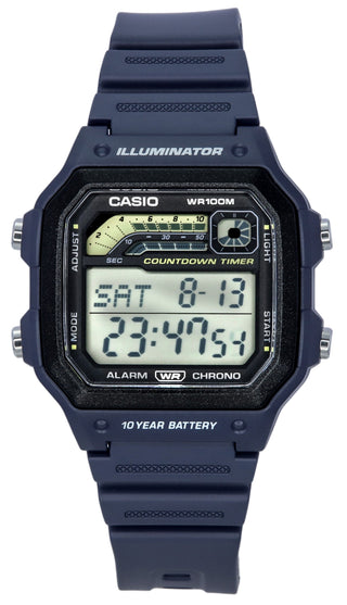 Front view of Casio WS-1600H-2A Mens Watch on white background