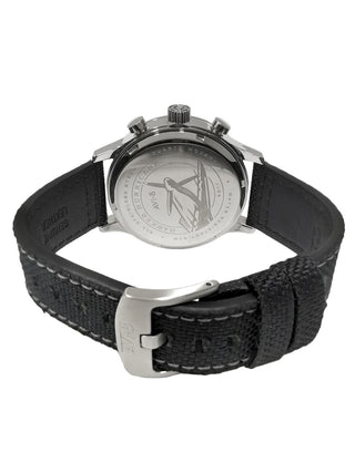 Angle shot of Avi-8 Chronograph AV-4011-0W Black Leather Unisex Watch on white background