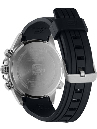 Angle shot of Casio Edifice ECB-30P-1AEF Black Resin Mens Watch on white background