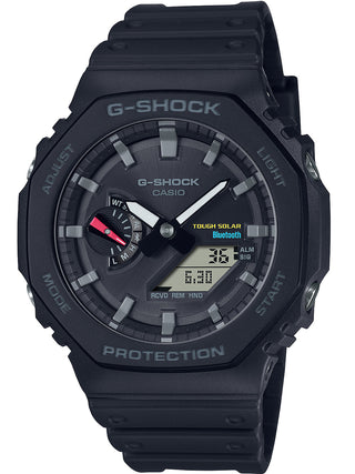 Front view of Casio G-Shock GA-B2100-1AER Black Resin Mens Watch on white background