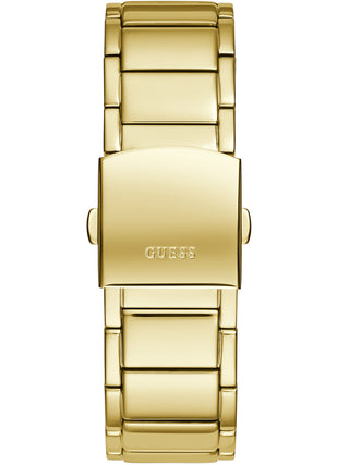 Angle shot of Guess Phoenix GW0456G3 Green Dial Gold Stainless Steel Unisex Watch on white background