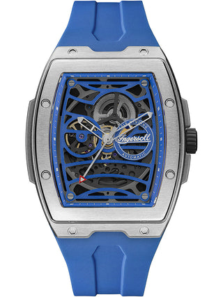 Front view of Ingersoll 1892 I12308 Blue Silicone Unisex Watch on white background