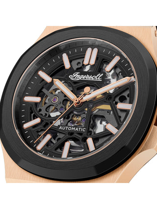 Angle shot of Ingersoll 1892 I12506 Black Dial Blue Leather Unisex Watch on white background