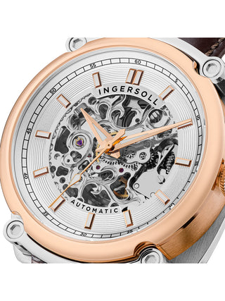 Angle shot of Ingersoll 1892 I13302 Brown Leather Unisex Watch on white background