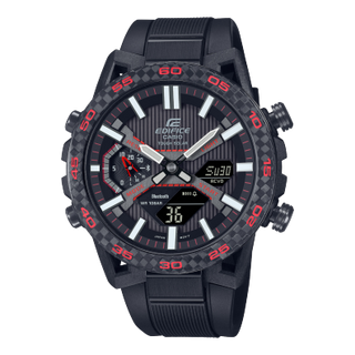 Front view of Casio Edifice ECB-2000PB-1A Mens Watch on white background